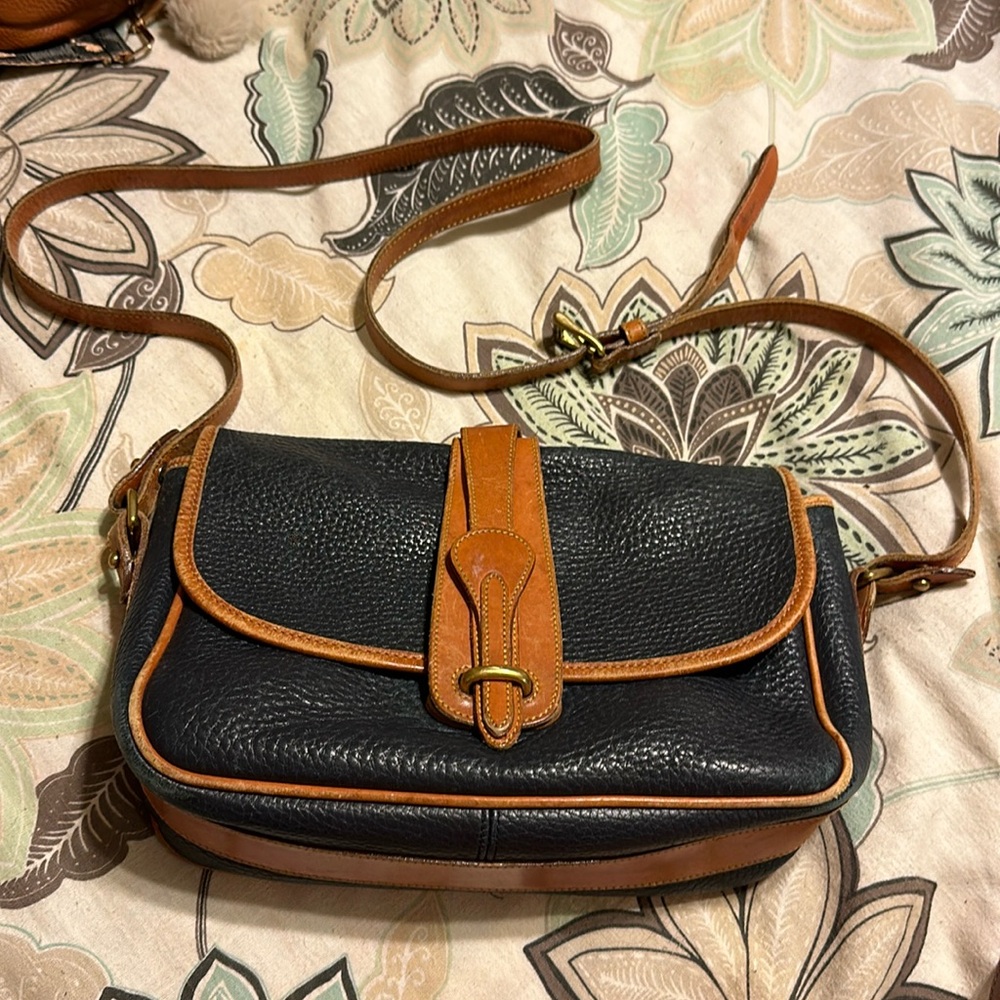 Dooney & Bourke vintage All Weather Leather small Equestrian - black - Pre-loved